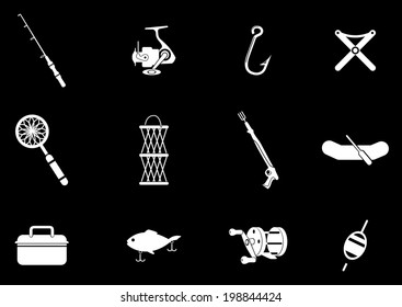 Fishing icon set