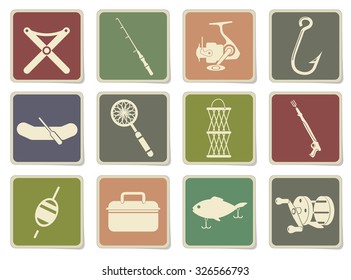 Fishing icon set