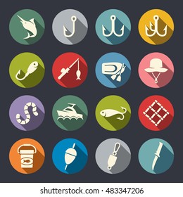 Fishing icon set