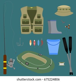 Fishing icon set