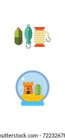 Fishing icon set