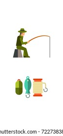 Fishing icon set