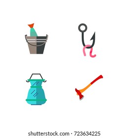 Fishing icon set