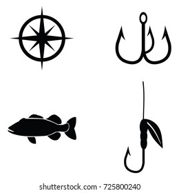 fishing icon set