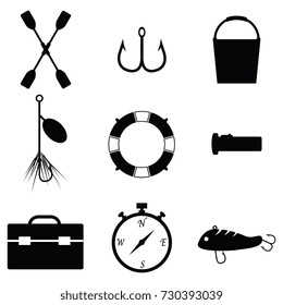 fishing icon set