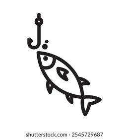 Fishing icon Simple thin outline