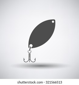Fishing icon with spoon over gray background. Vector illustration.
