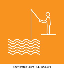 Fishing icon, stock vector illustration, EPS10.