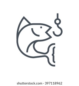 Fishing icon suitable for info graphics, websites and print media and  interfaces. Line vector icon.