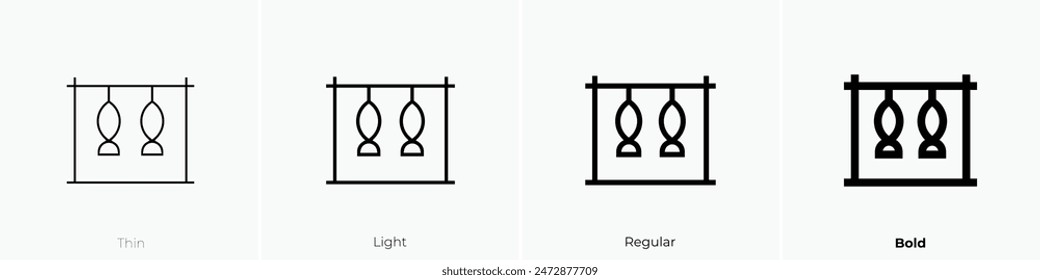 fishing icon. Thin, Light Regular And Bold style design isolated on white background
