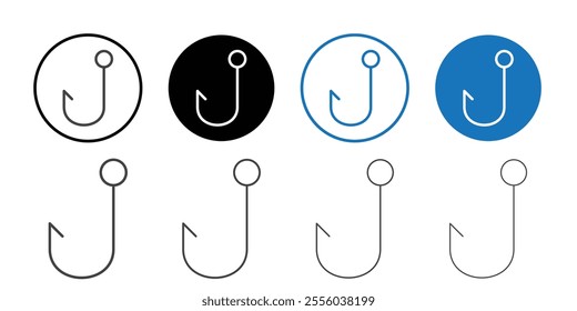 Fishing icon Thin outline art symbol