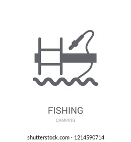 Fishing icon. Trendy Fishing logo concept on white background from camping collection. Suitable for use on web apps, mobile apps and print media.