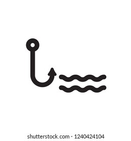 fishing icon vector with glyph style. diving glyph icon