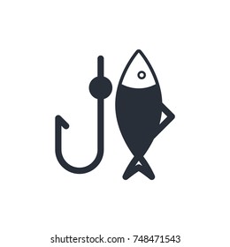 fishing icon vector. fishing icon glyph style design