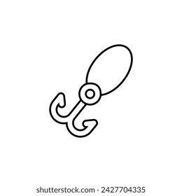 Fishing icon vector. Hook illustration sign. Bait symbol or logo.