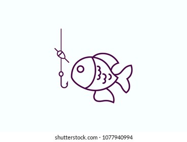 Fishing icon. Vector illustration.