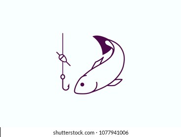 Fishing icon. Vector illustration.