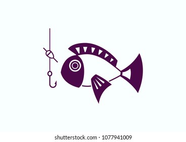 Fishing icon. Vector illustration.