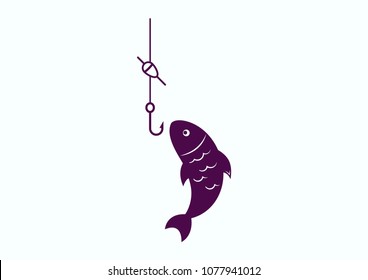 Fishing icon. Vector illustration.