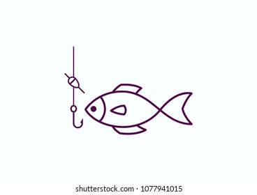 Fishing icon. Vector illustration.