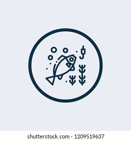 Fishing icon. Vector illustration