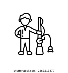 Fishing icon in vector. Illustration