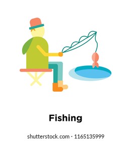 Fishing icon vector isolated on white background, Fishing transparent sign , snowy cold winter symbols