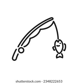fishing icon vector in line style