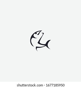 Fishing icon vector logo design.