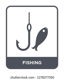 fishing icon vector on white background, fishing trendy filled icons from Camping collection, fishing vector illustration