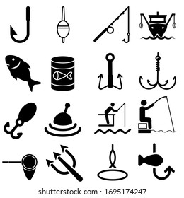 Fishing icon vector set. leisure illustration sign collection. Fish symbol.