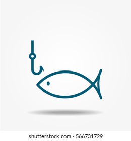 Fishing icon, vector signs