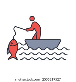 fishing icon. vector.Editable stroke.linear style sign for use web design,logo.Symbol illustration.