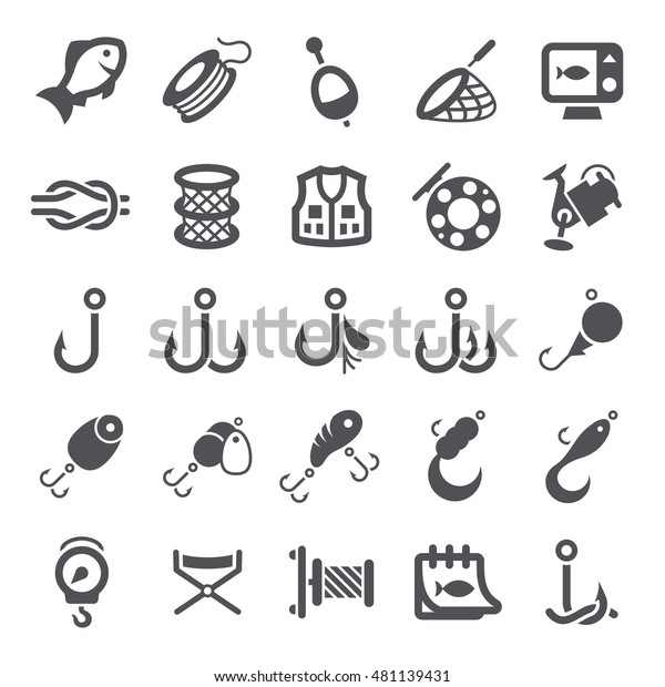 Fishing Icons Stock Vector (Royalty Free) 481139431 | Shutterstock