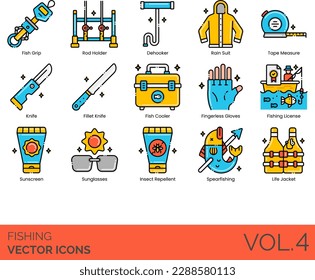 Fishing Icons including Fisherman, Fisherwoman, Fish Hook, Hooked, Boat Fishing, Shore, Season, Competition, Bass, Trout, Salmon, Crab, Net, Boat