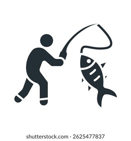 fishing icons isolated on White Background. Flat style design