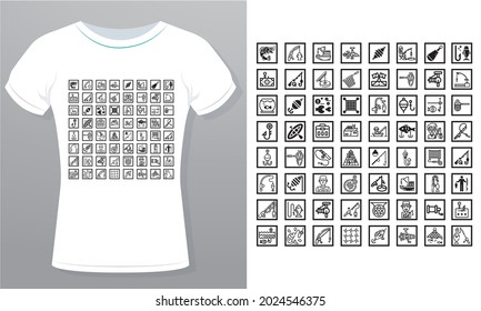 Fishing Icons from ISOTYPE Royalty-Free T-Shirt Design Template