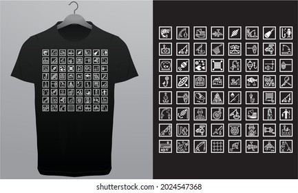 Fishing Icons from ISOTYPE Royalty-Free T-Shirt Design Template