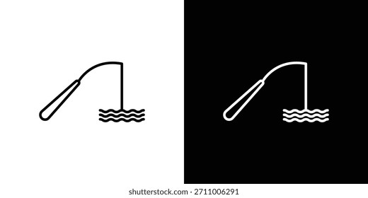 Fishing icons. line drawing vector icons