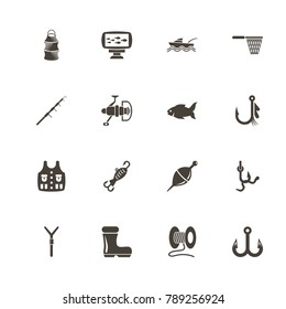 Fishing icons. Perfect  pictogram on white background. Flat simple vector icon.