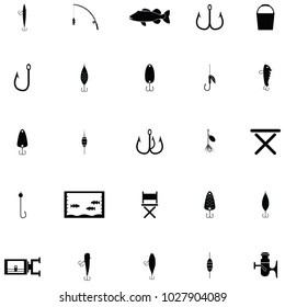 fishing icons set