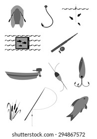 The fishing icons set