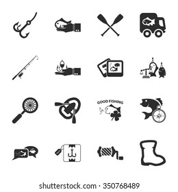 Fishing icons set. 