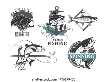 fishing icons set