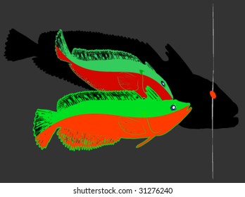 Fishing, illustration and clip-art