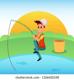 Fishing Illustration Design
