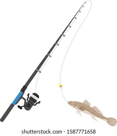 fishing Illustration.
Illustration of fishing rod.