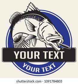 fishing illustration template for logo