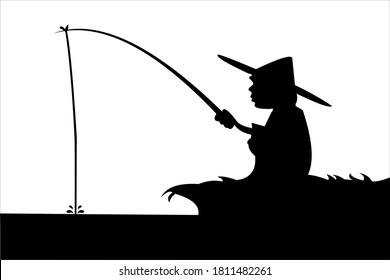 fishing illustration template for logo