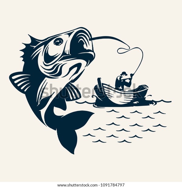 ロゴの釣りイラストテンプレート のベクター画像素材 ロイヤリティフリー 1091784797